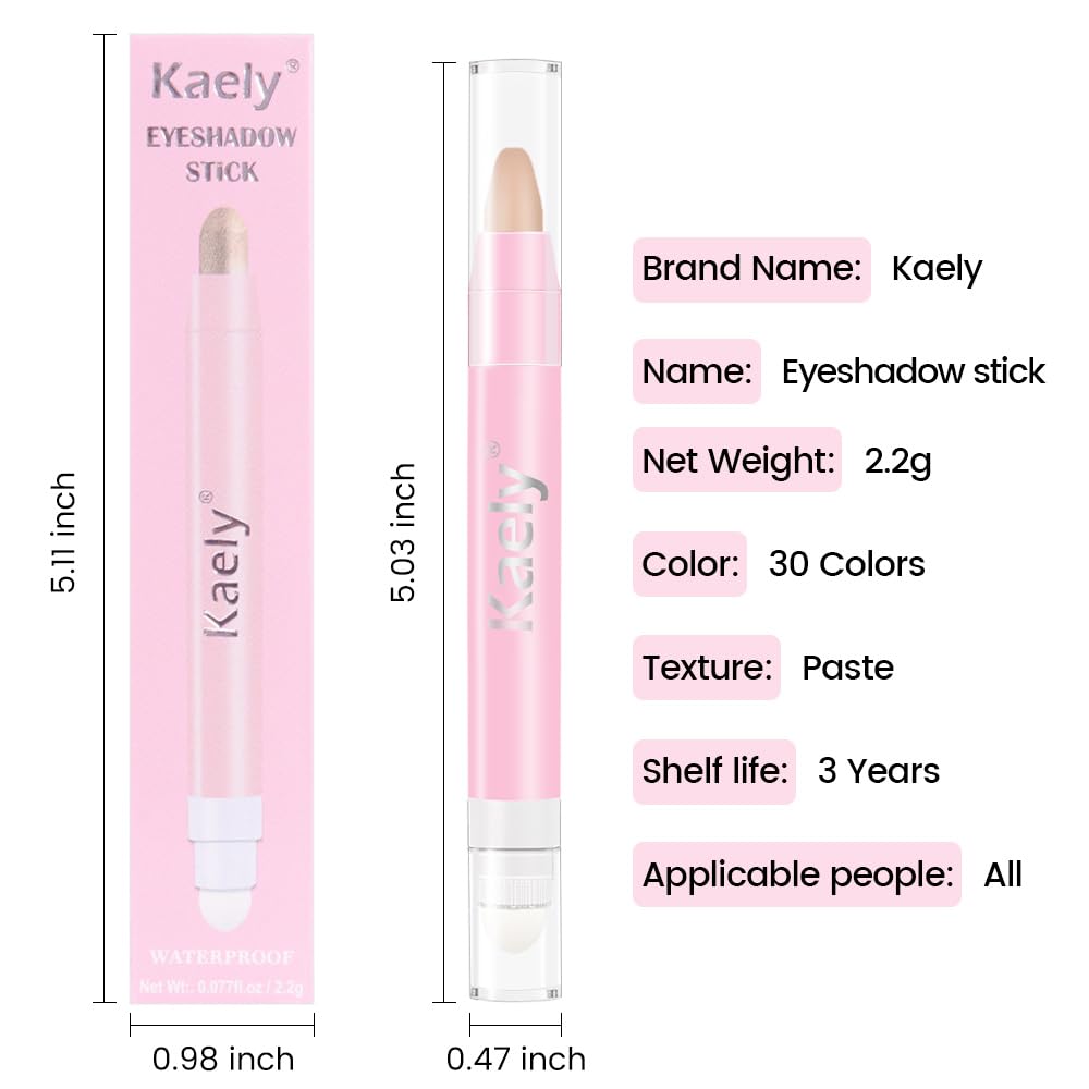 Kaely 2in1 Cream Eye Shadow Brightener Sticks for Eyes, Pencil Eyeshadow Applicator Stick Waterproof Pigmented, Eye Shadow Palette Highlighter Makeup, sombras para ojos, 28 Desert Matte