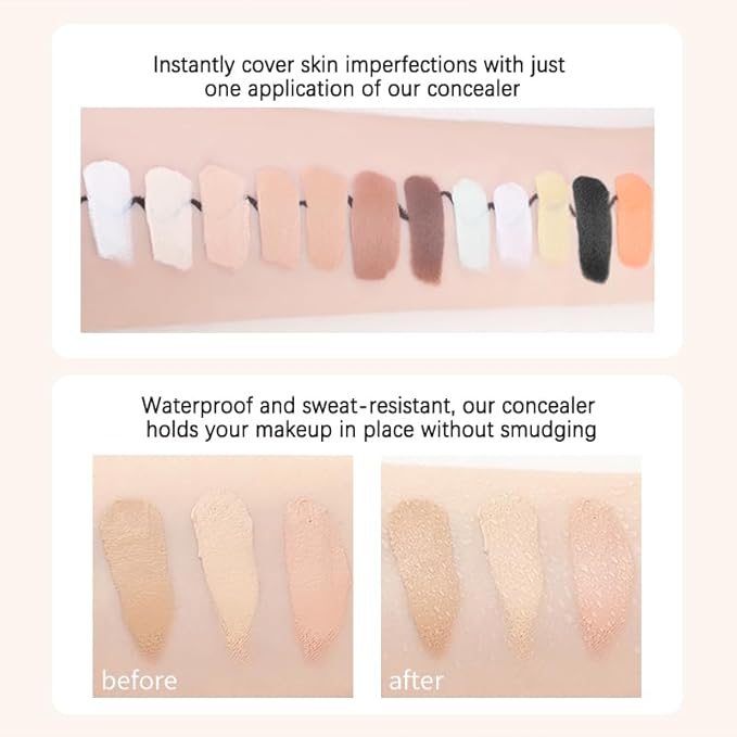 Mallofusa Single Color Face Makeup Concealer Foundation Palette Creamy Moisturizing 0.49oz (Green)