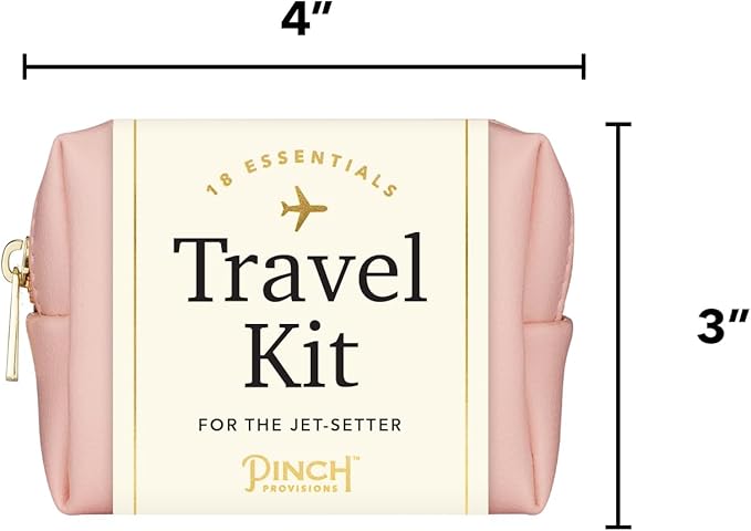 Pinch Provisions Travel Kit, includes 18 Must-Have Emergency Essential Items for Travelling, Ideal Road Trip or Airport Gift for Friends, Family & Peers, Portable Pouch
