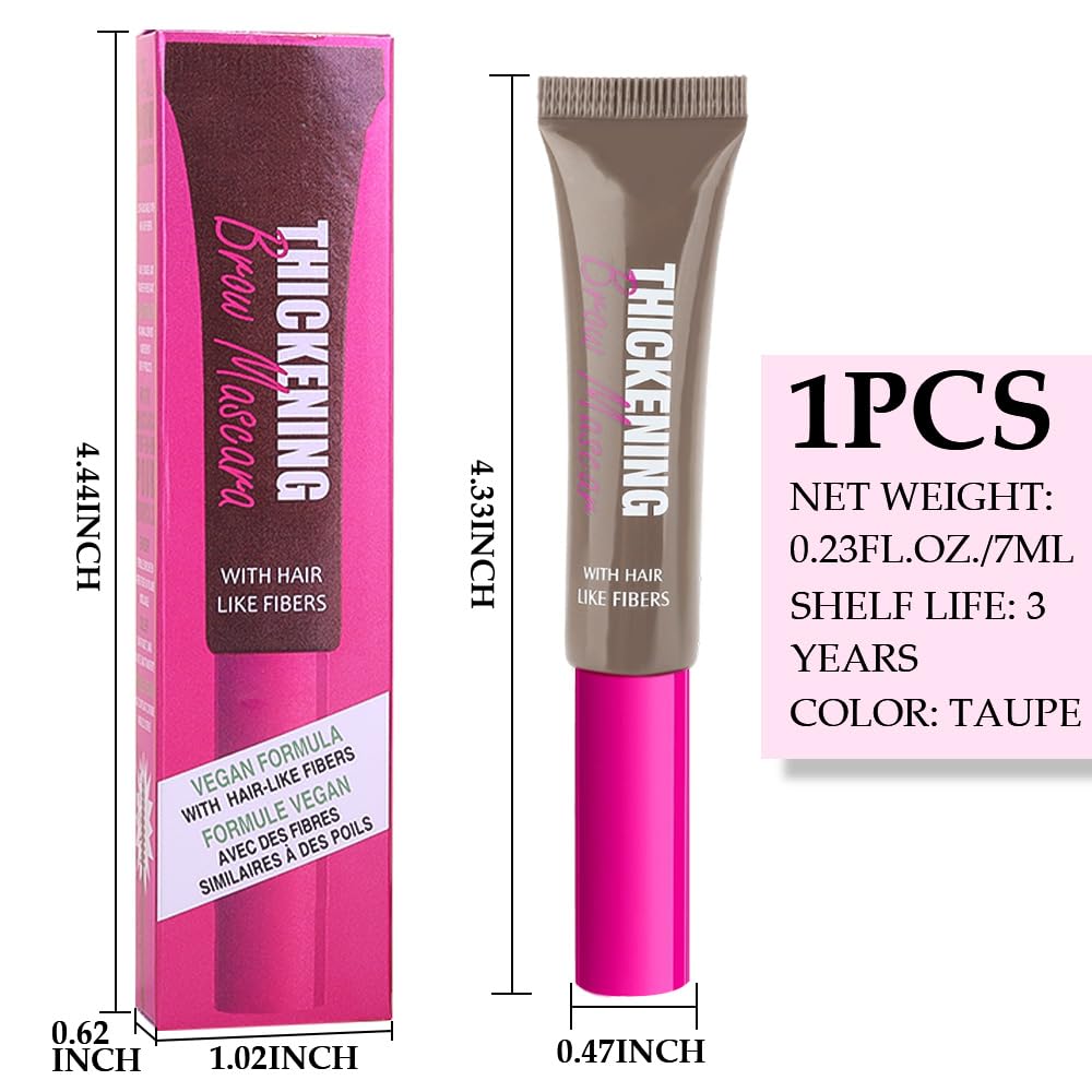 Tinted Thickening Brow Mascara,Brow Fast Sculpt,Waterproof, Transfer-proof, Brush to Fill in Eyebrows and Cover Gray Hairs - Cruelty Free - Light Medium Brown (1pc 01 Taupe)
