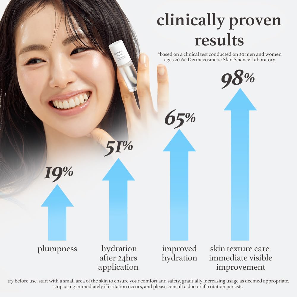 NOONI Korean Lip Oil - Appleclear | Long-Lasting, Moisturizing, Plumping, Revitalizing for Dry Lips, Waterproof, No Peel Off, Hydrating, Nourishing Crystal Clear, 0.12 FL Oz