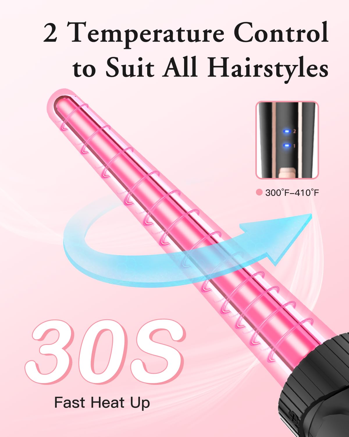 BESTOPE PRO 5 in 1 Curling Iron, Curling Wand Set with Negative Ion Thermal Brush and 4 Interchangeable Ceramic Curling Irons (0.35β-1.5β), Fast Heating Crimper Hair Tool in All Hair Type, Women Gifts