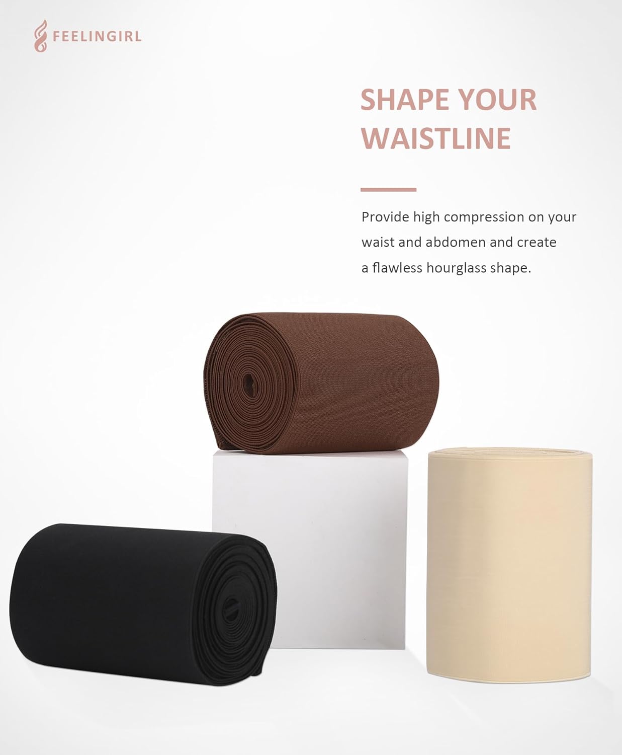 FeelinGirl Waist Trainer for Women Bandage Wrap Trimmer Belt Long Torso Tummy Wraps Belly Body Shaper Waist Trimmer Belt