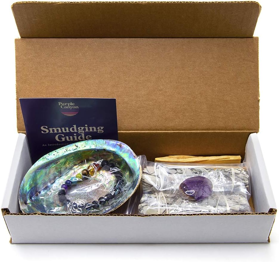 Purple Canyon Sage Smudge Gift Set, Unique House Warming Gift, Perfect for New Home Cleansing & Blessing