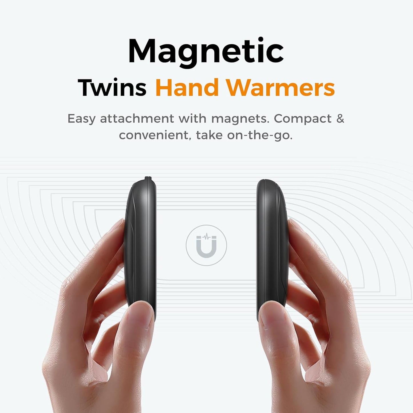 OCOOPA Magnetic Hand Warmers Rechargeable 2 Pack, AI Electric Handwarmers, Fast Heating, 3-Settings, UL Certified, Portable Heater, Gloves Fitting, Travel Essentials, Gifts Women Men, UT3 Lite