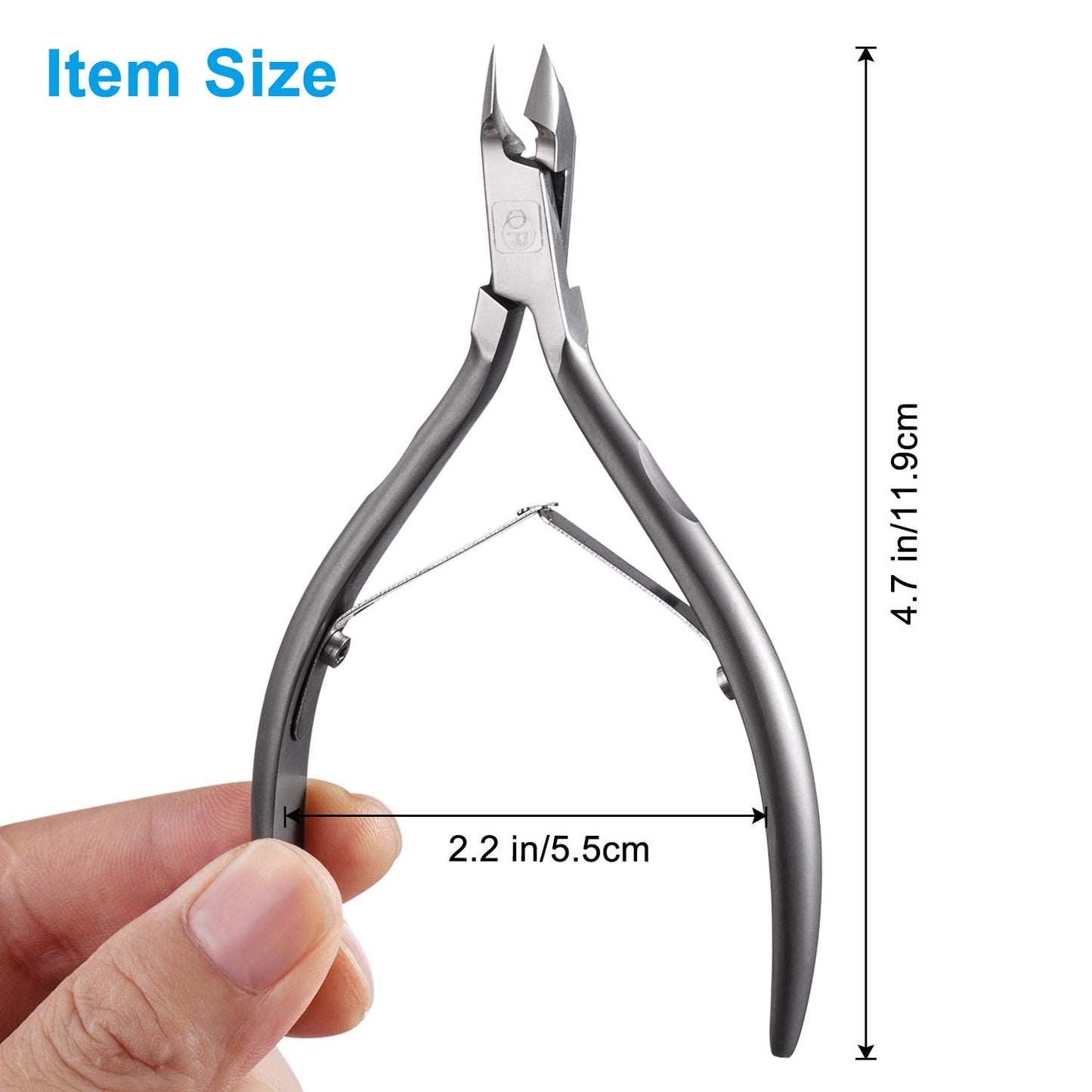 Cuticle Trimmer 3/4 Jaw Extremely Sharp Cuticle Nippers Scissors Stainless Steel Clippers Cutter Remover Pedicure Manicure Nail Tool, opove X7, Space Gray