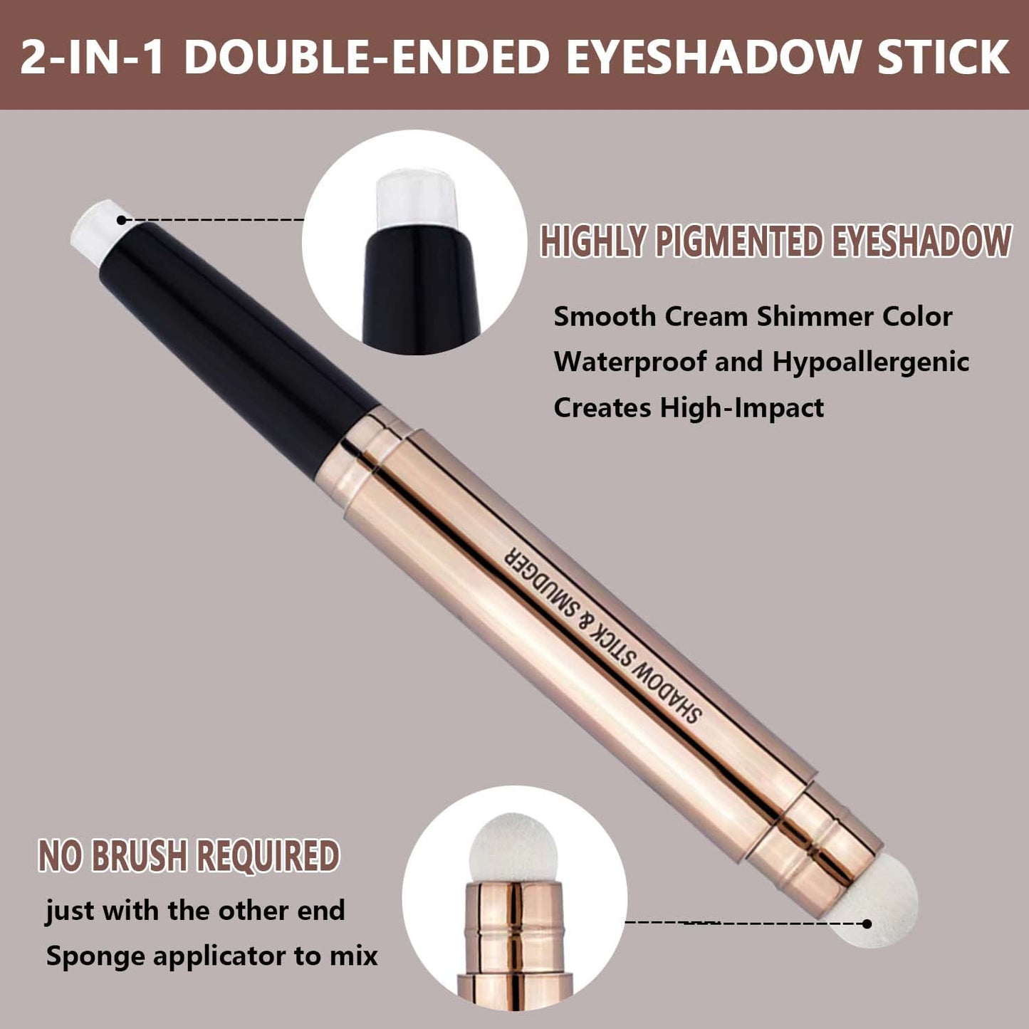 White Eyeshadow Stick Makeup,Cream Shimmer Smooth Glitter Eye Shadow Pencil Base Primer Palette, Waterproof Long Lasting EyeShadow Pen White Liner, Highlighter Stick Dimensional Eyes Look 01