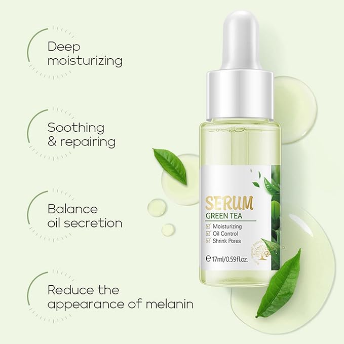 Skin Care Products Set, Green Tea Skin Care Sets, Women Gift Sets,Skin Care Routine Kit with Toner, Serum, Face Cream, Eye Cream Cleanser, Sleep Mask,Korean Beauty Products (SetD)