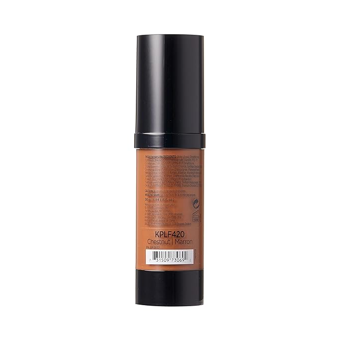 Kiss New York Professional Liquid Foundation - Lightweight and Hydrating Formula, Natural Finish, Control Shine, Cover Pores, Medium to Full Coverage, Green Tea Extract (Chestnut)