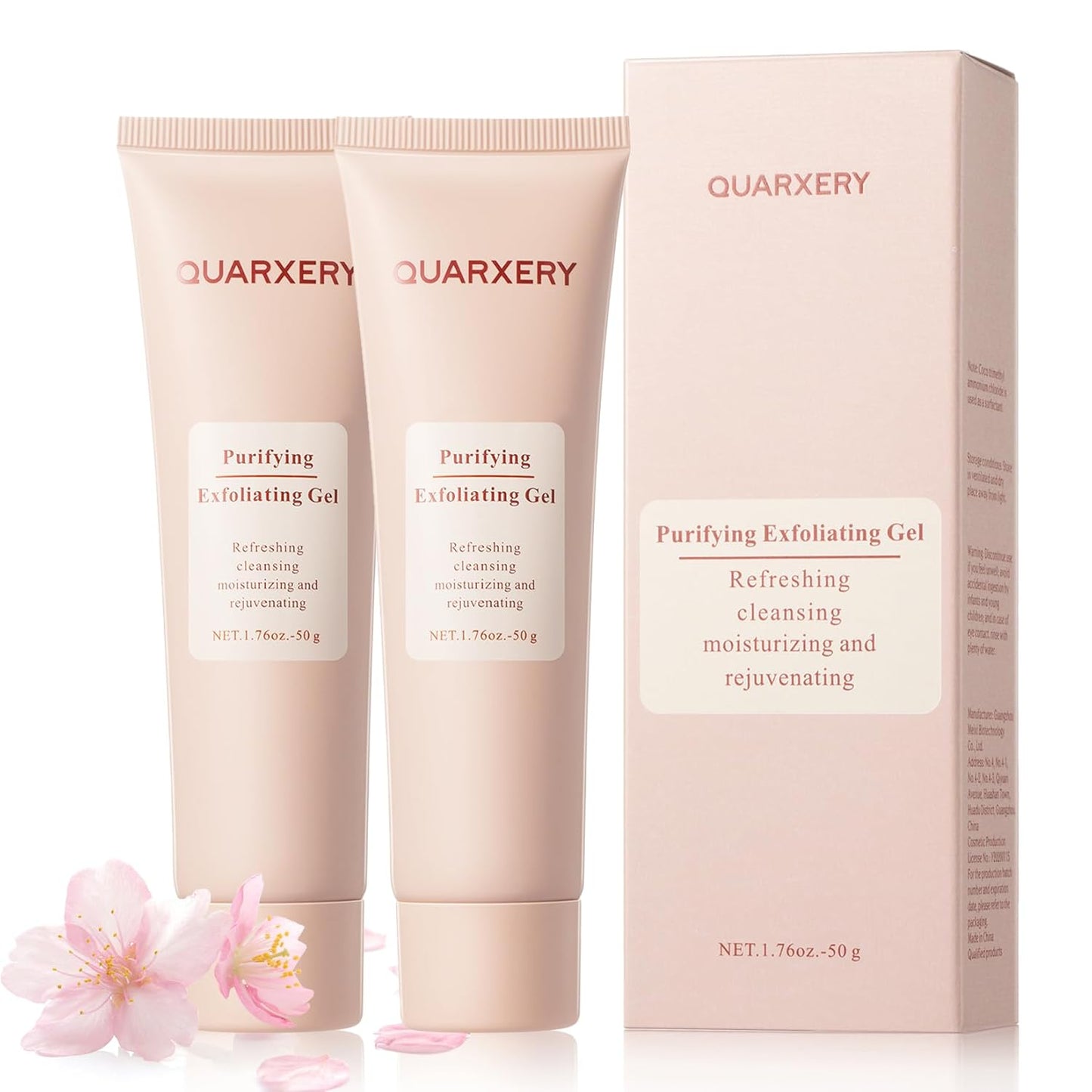 QUARXERY Purifying Exfoliating Gel 2Pcs:Gentle for Face - Facial Peeling Gel Scrub for Face Cleans Dirt & Oils