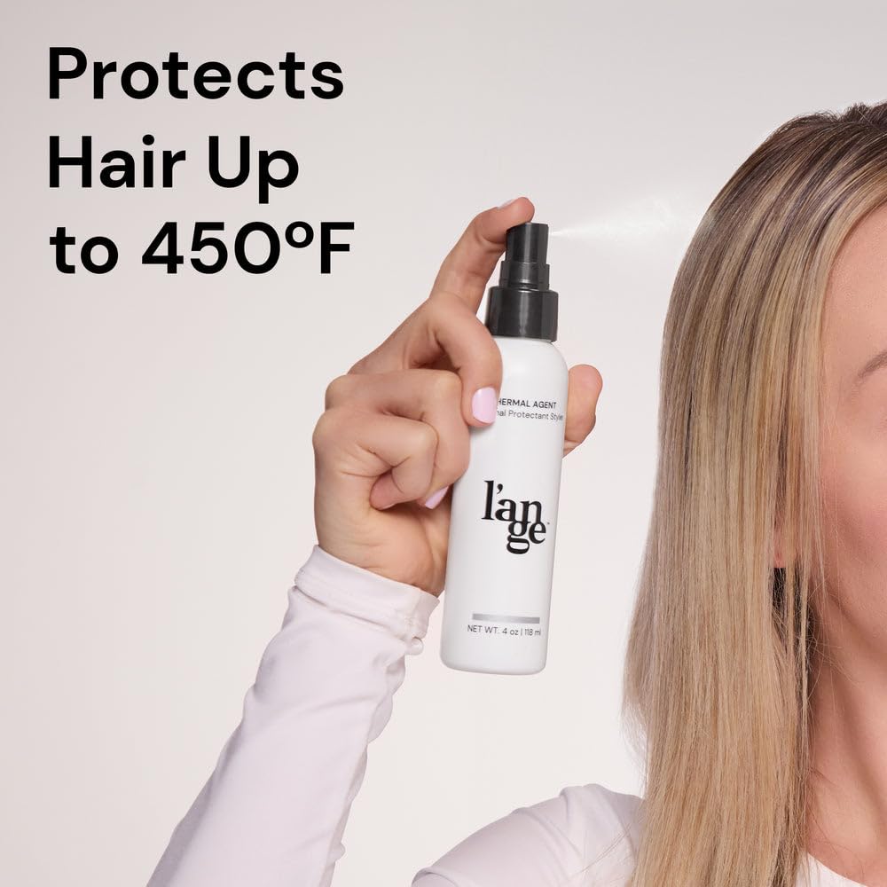 L'ANGE HAIR Thermal Agent - Thermal Heat Protectant Spray for Hair - Guards Strands from Damage Up to 450°F - Enhances Shine, Volume & Controls Frizz - Lightweight, Non-Greasy Formula - 4 Fl oz
