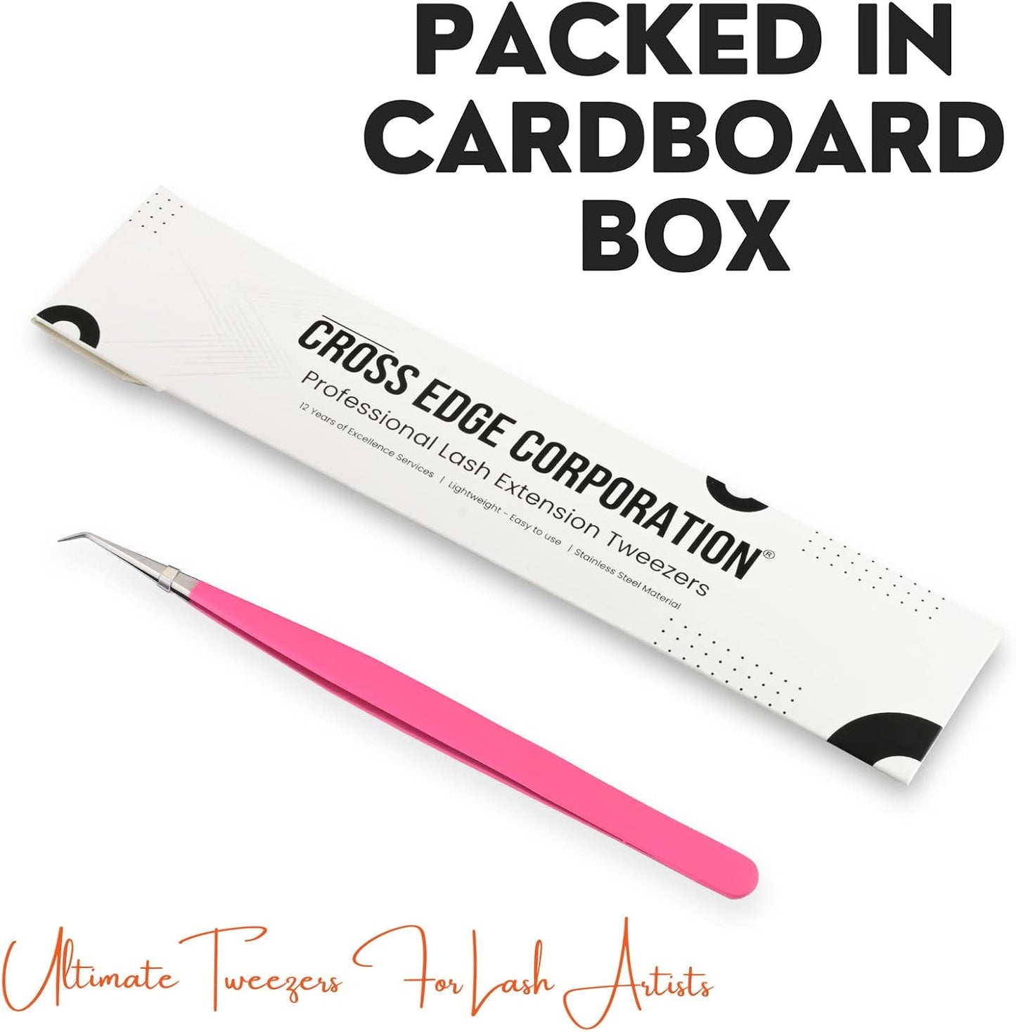 Curved Isolation Lash Tweezers for Eyelash Extension β 14cm, Stainless Steel Best for Classic & Individual Lashes Eyelash Twisers (Matte Pink)