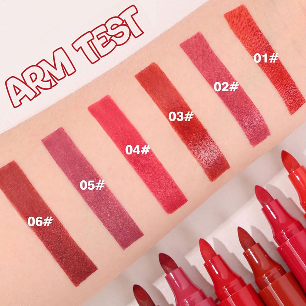 Lip Stain, Waterproof lip tint, Matte Color Look, Longlasting All Day Wear Lip Color, Smudge Proof Natural Finish, Precise Chisel Tip Marker,non sticky lip gloss,kiss proof lip color 05#