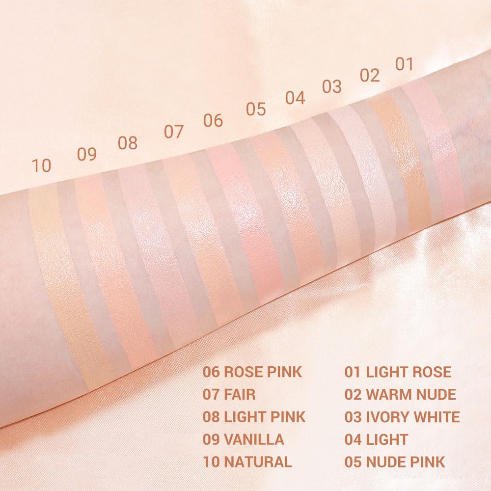 evpct 2Pcs under Eye Brightener, Nourishing Luminous under Eye Concealer Color Corrector for Dark Circles, Waterproof Naturactor Concealer Pot make up for Eye Ring corrector de ojeras, 03# Ivory White