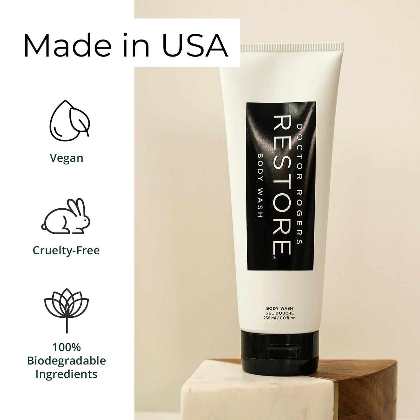 Doctor Rogers Hydrating Body Wash, Moisturizing Shower Cleanser, Dermatologist-Created Bath Soap For Women & Men, Cleanses & Repairs the Skin Barrier, Paraben & Sulfate-Free, 236 ml / 8 fl oz