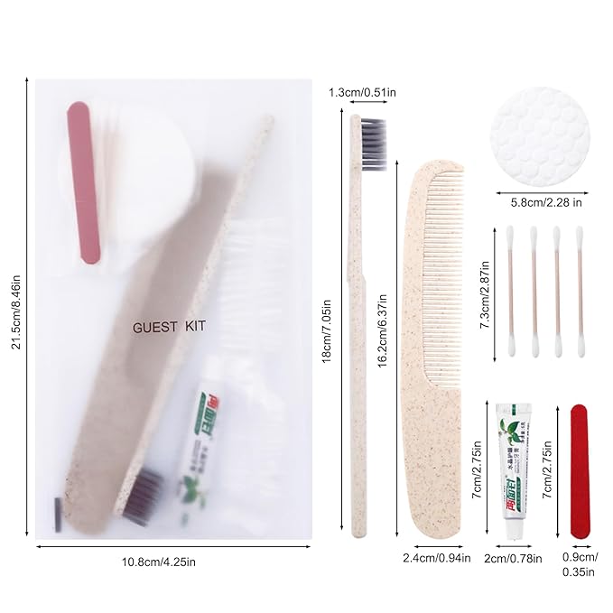 Hygiene Kit, Hygiene Kit Bulk, Travel Hygiene Kit With Toothbrush, Toothpaste, Care Package, Comb, Shower Cap, Individually Packed, Suitable For Hotel, Home, Camping, Travel (50-PACK)
