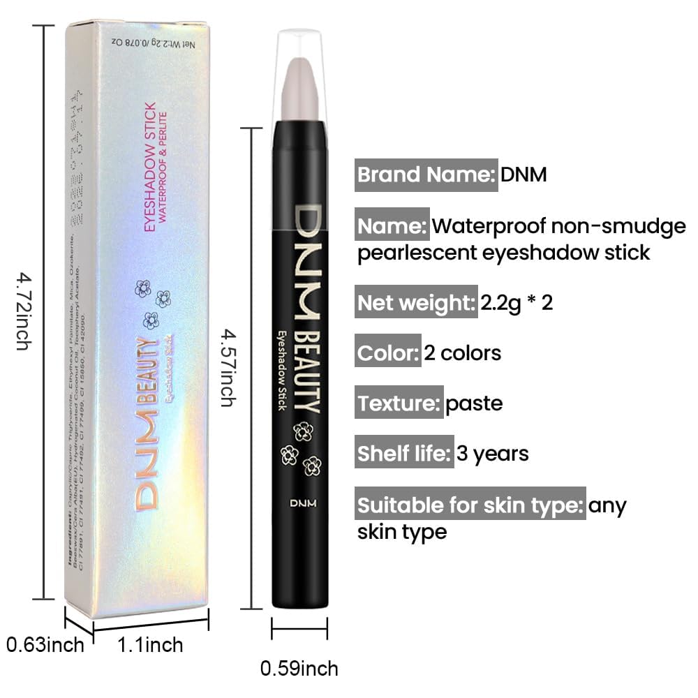 evpct 2Pcs Cream Eye Shadow Brightener Sticks Set for Eyes Waterproof, Ginger Matte Pencil Eye shadow Applicator Stick Pen Bulk Palette Makeup sombras en crema para ojos 29+29