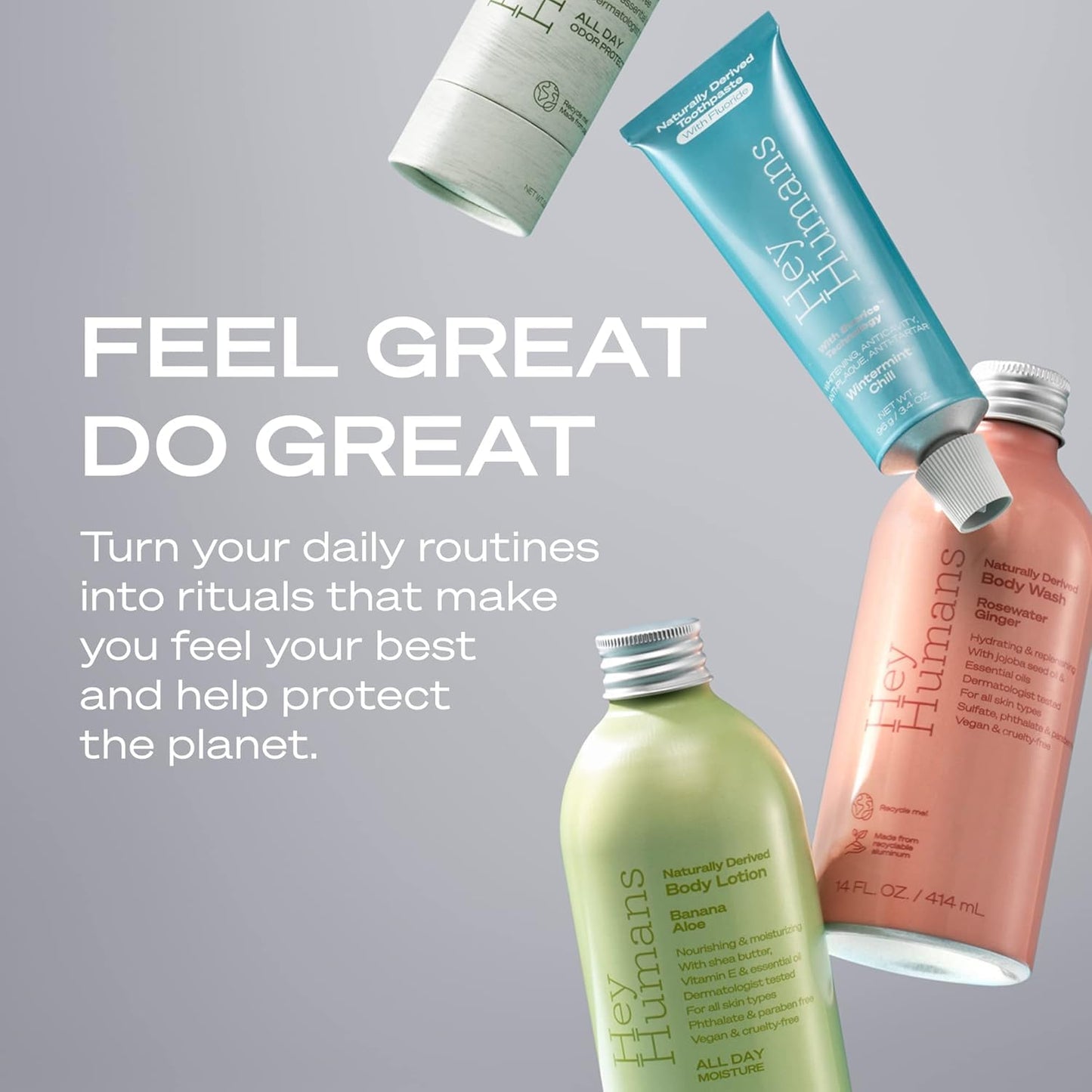 Hey Humans Deodorant, Aluminum Free Deodorant for Women and Men, Contains Naturally Derived Ingredients, All Day Odor Control, Refreshing Deodorant Essential Oils, Cedarwood Sage