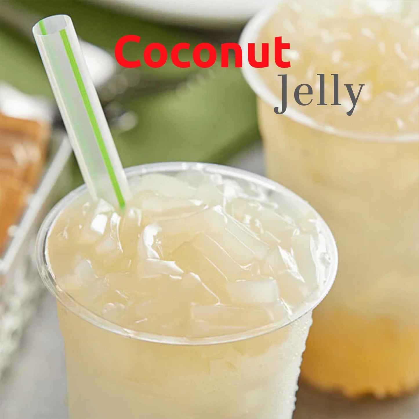 Fanale Coconut Jelly Topping nata de coco for Bubble Tea 400 g | Coconut Flavor Jelly | for Boba Tea, Smoothies, Slushes, Desserts 400g