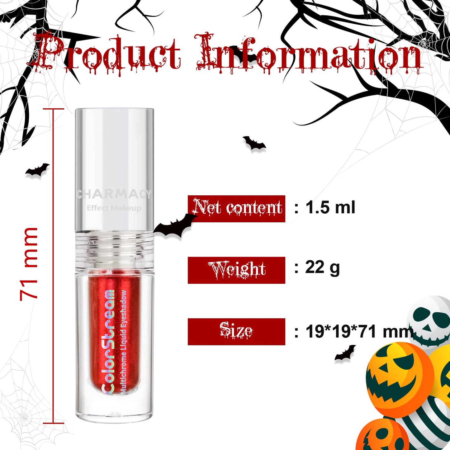 CHARMACY Liquid Duochrome Eyeshadow, Multi-Dimensional Eye Looks, Long Lasting Glitter Eye Shadow Sets Metallic Pigments, Quick Drying, Sparkling Shiny Eye Makeup for Beginners, 1.6g (#22)