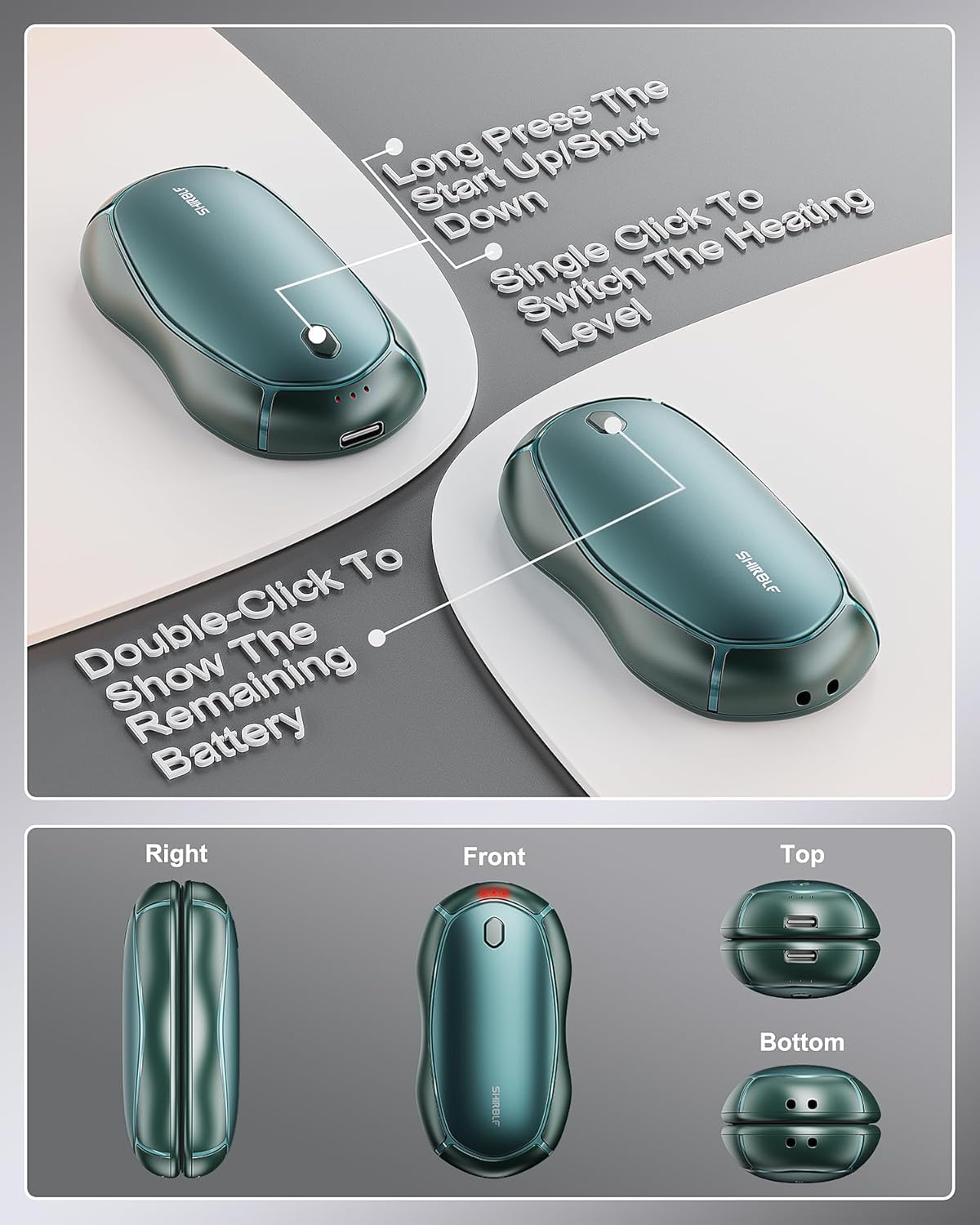 Hand Warmers Rechargeable, Electric Hand Warmers 2 Pack with Smart Chips Long Safe Heat, Portable Pocket Heater,Gifts for Christmas,Golf,Camping,Hunting, Stocking Stuffers