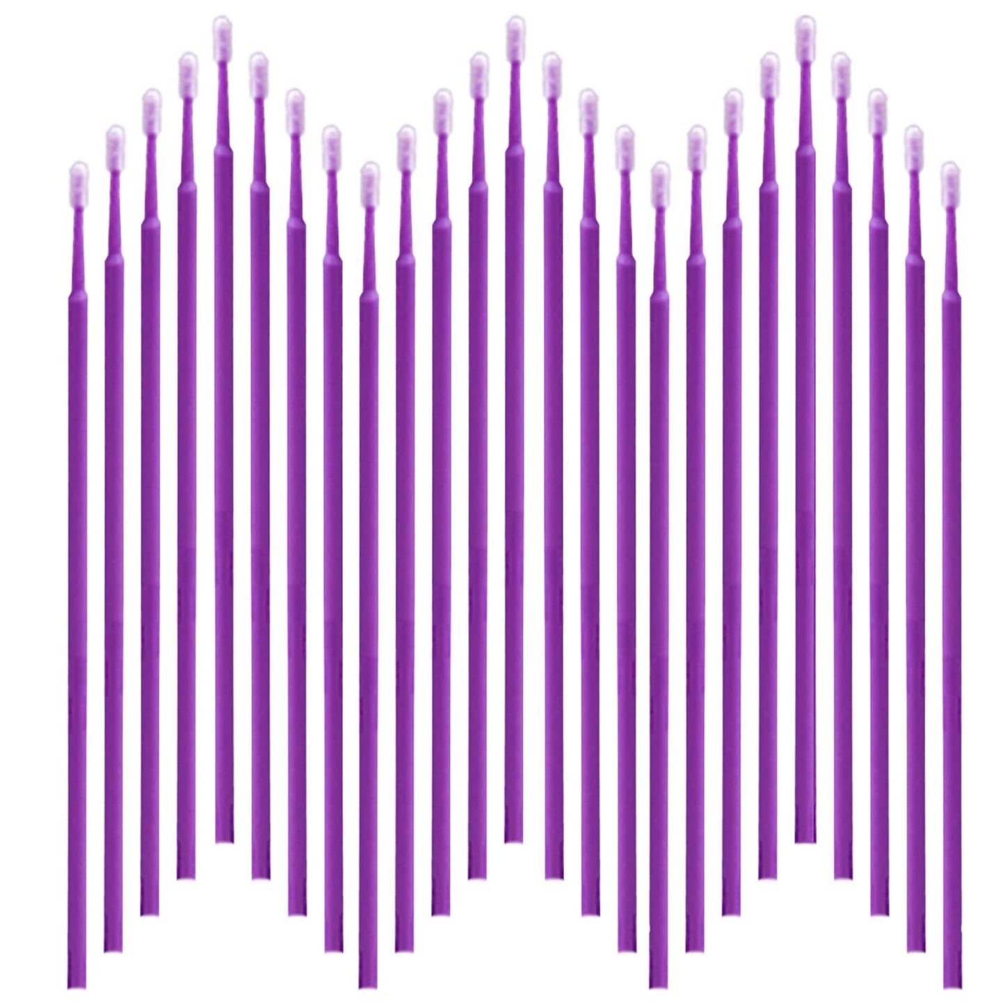 600PCS Microswabs for Eyelash Extensions,Micro Applicators Brush for Cleaning and Applying Make-up Purple (Head Diameter: 2.0mm)