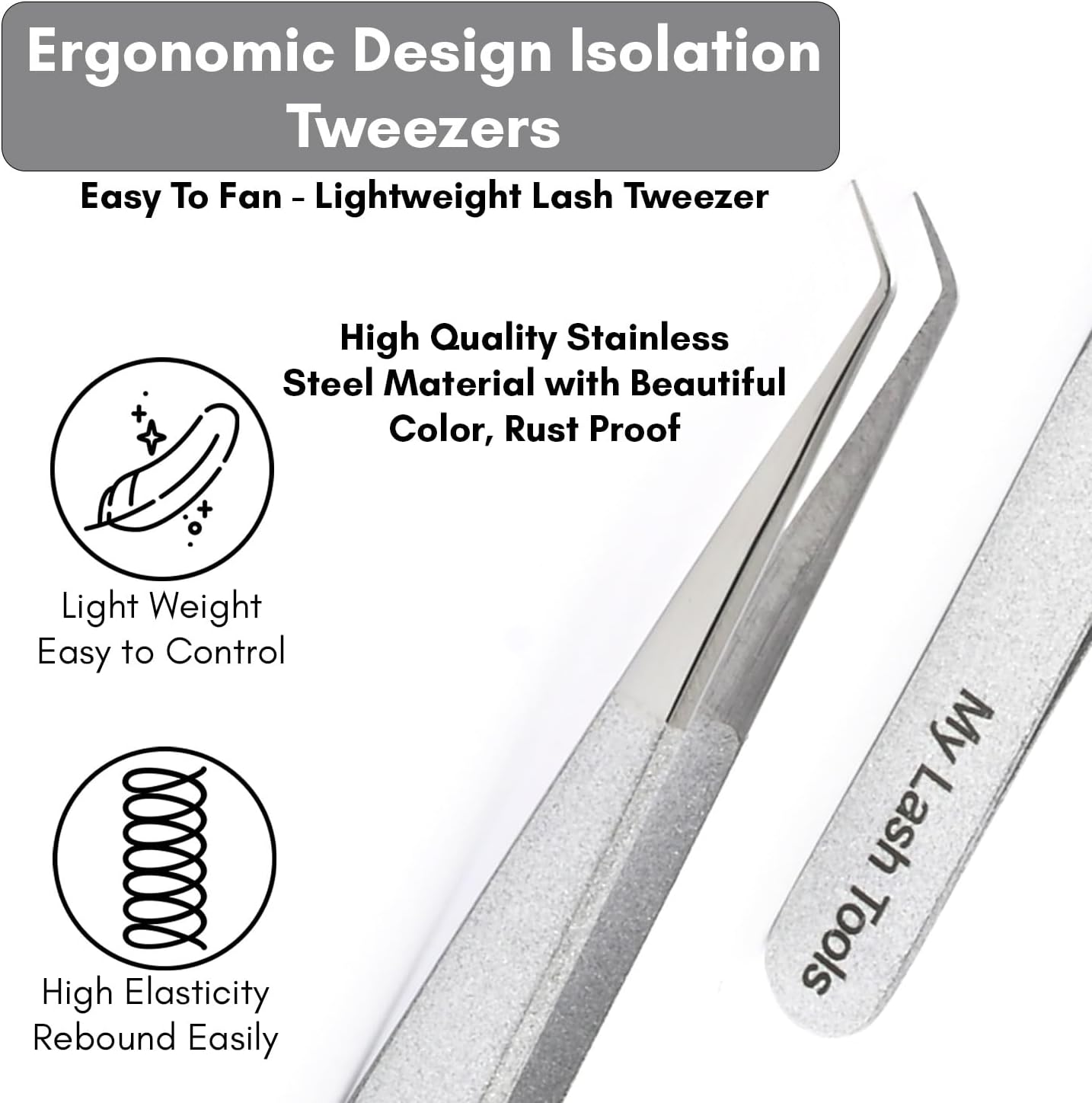 Isolation Tweezer Eyelash Extension Curved Degree Tweezers for Isolation β 14cm Japanese Stainless Steel, Best for Individual Isolation & Classic Lashes Eyelash Twisers (Silver Pantone)