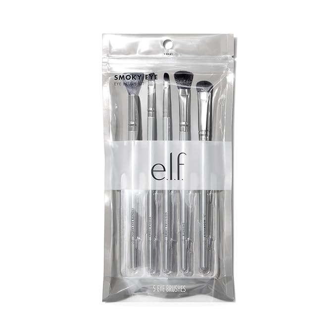 e.l.f. Smoky Eye Brush Kit, 5-Piece Makeup Brush Kit For Creating A Smoky Eye Look, Apply & Blend Eyeshadow, Vegan & Cruelty-Free