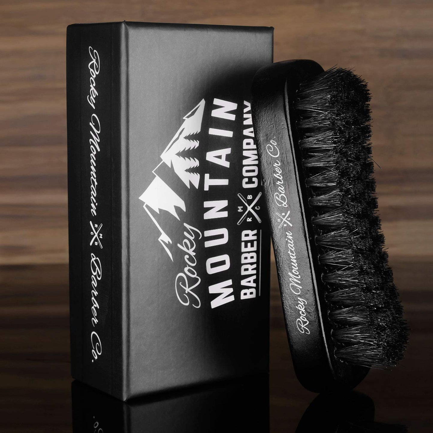 Men's Hair Brush- 100% Pure Black Boar Hair Natural Bristle for Beard, Moustache - Firm Military Style with Handmade Wood Handle β No Snags, No Scratch, Gentle Bristle β Use with Beard Oil