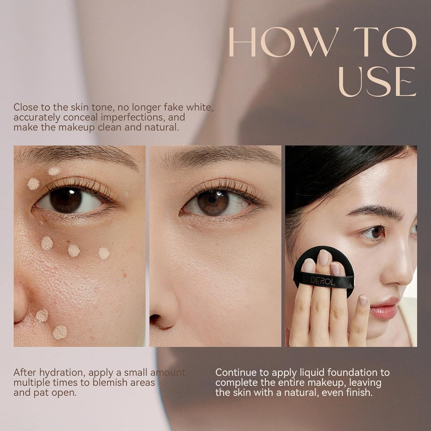 Foundation Makeup,Soft Beige Full Coverage Foundation Makeup(Built-in brush)Vegan & Cruelty-Free-Oil Control Flawless Concealer Cover Facial,Natural Blemish Face Makeup(03#)