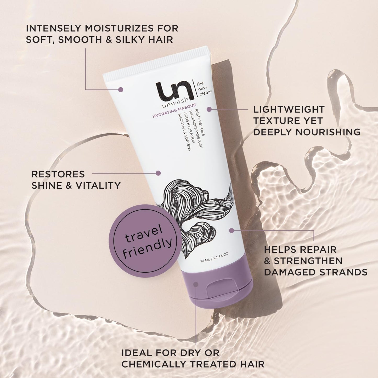 unwash Hydrating Masque Fresh, 2.5 Fl oz