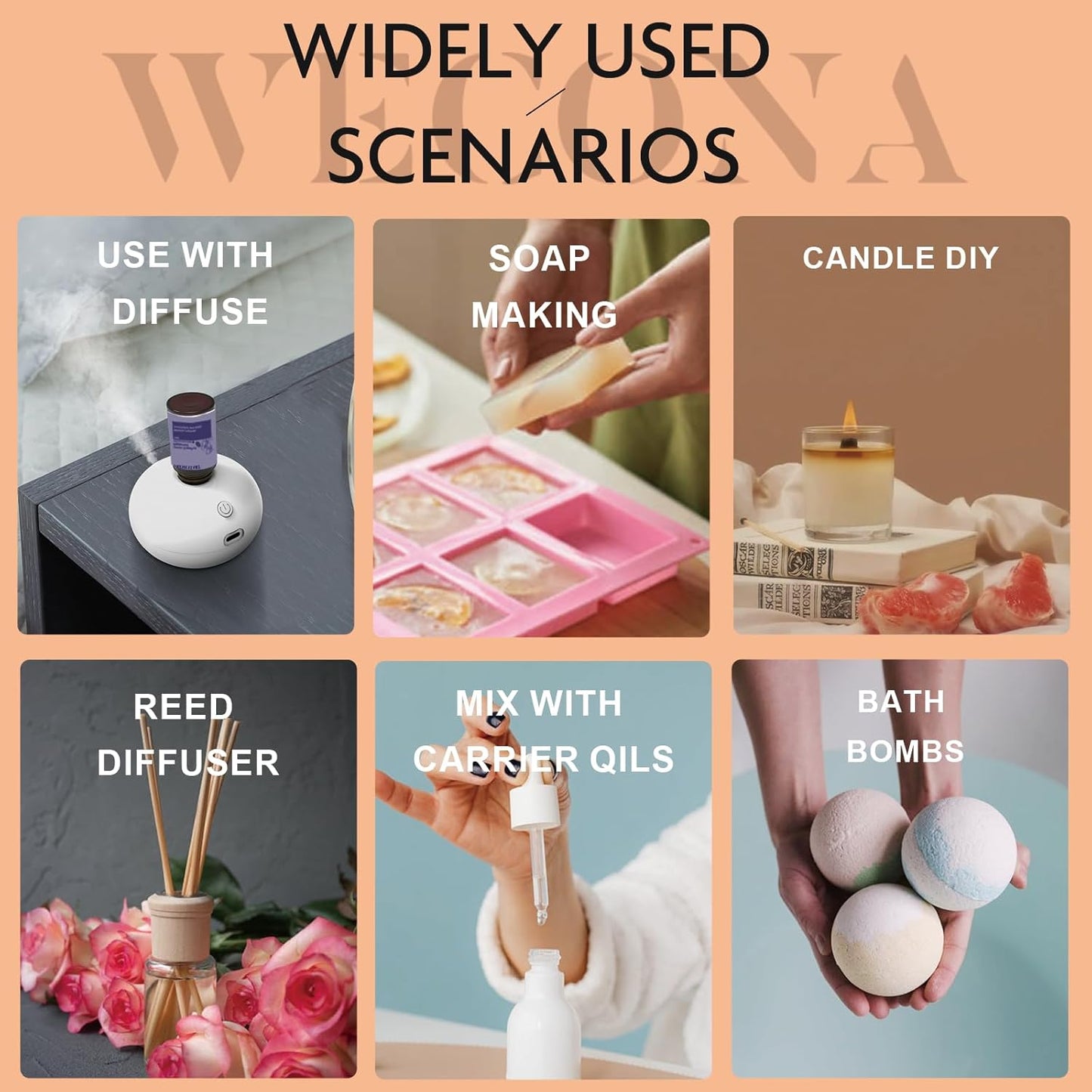 Fall Essential Oils Set – 6x10ml Aromatherapy Oils, Essential Oils Scents for Diffuser, Candle Making Scents, Fragrance Oil for Soap & Candle Making, Fall Scented