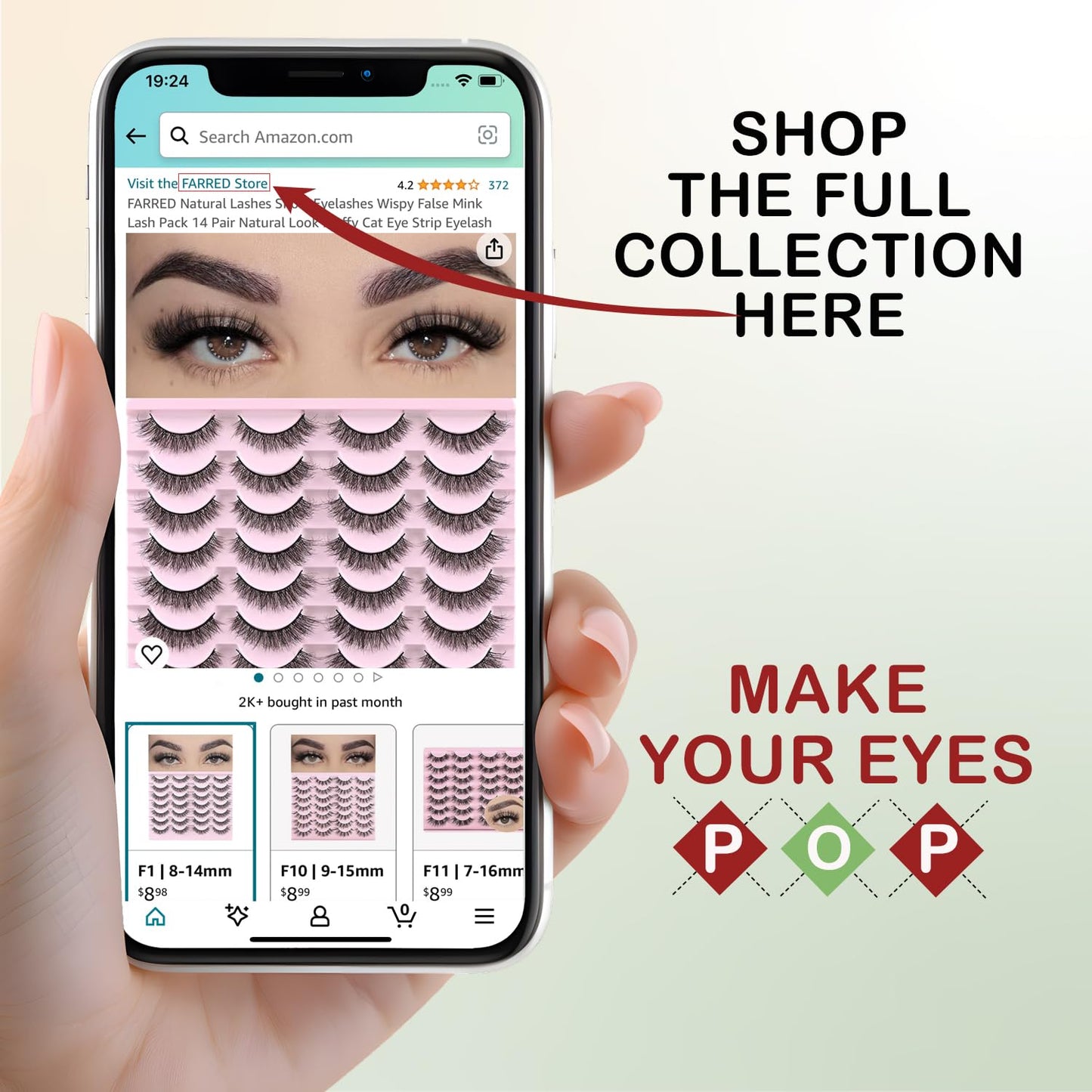 FARRED Fluffy Lashes Natural False Eyelashes Short Wispy Lash Pack 14 Pair Natural Look Cat Eye Strip Eyelash Small Fake Lashes Full Pestañas Sets for MUA and Beginners Daily Makeup (F11 | 7-16mm)