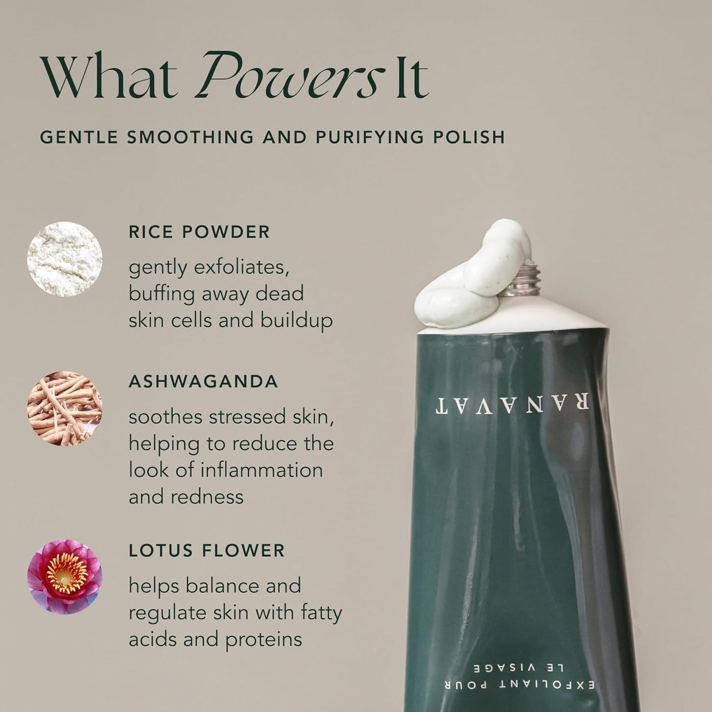 RANAVAT Balancing Face Scrub - Skin Exfoliator to Address Uneven Skin Tone & Dullness and Relieve Dry, Stressed Skin - Balm to Milk, Creamy Face Polish (3.4 oz)