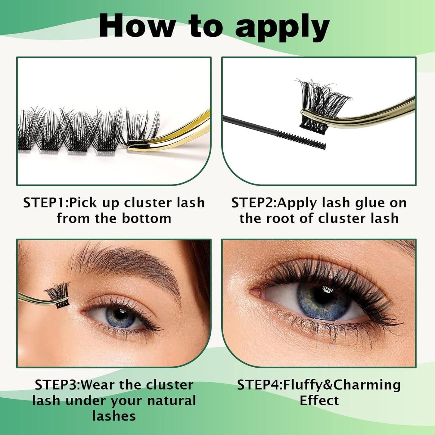 Lash Clusters 96pcs Individual Lashes Y03 D Curl 16mm Cluster Lashes KEYYOU Volume Wispy Lash Extension Soft&Comfortable Easy DIY at Home(Y03 D-16mm)