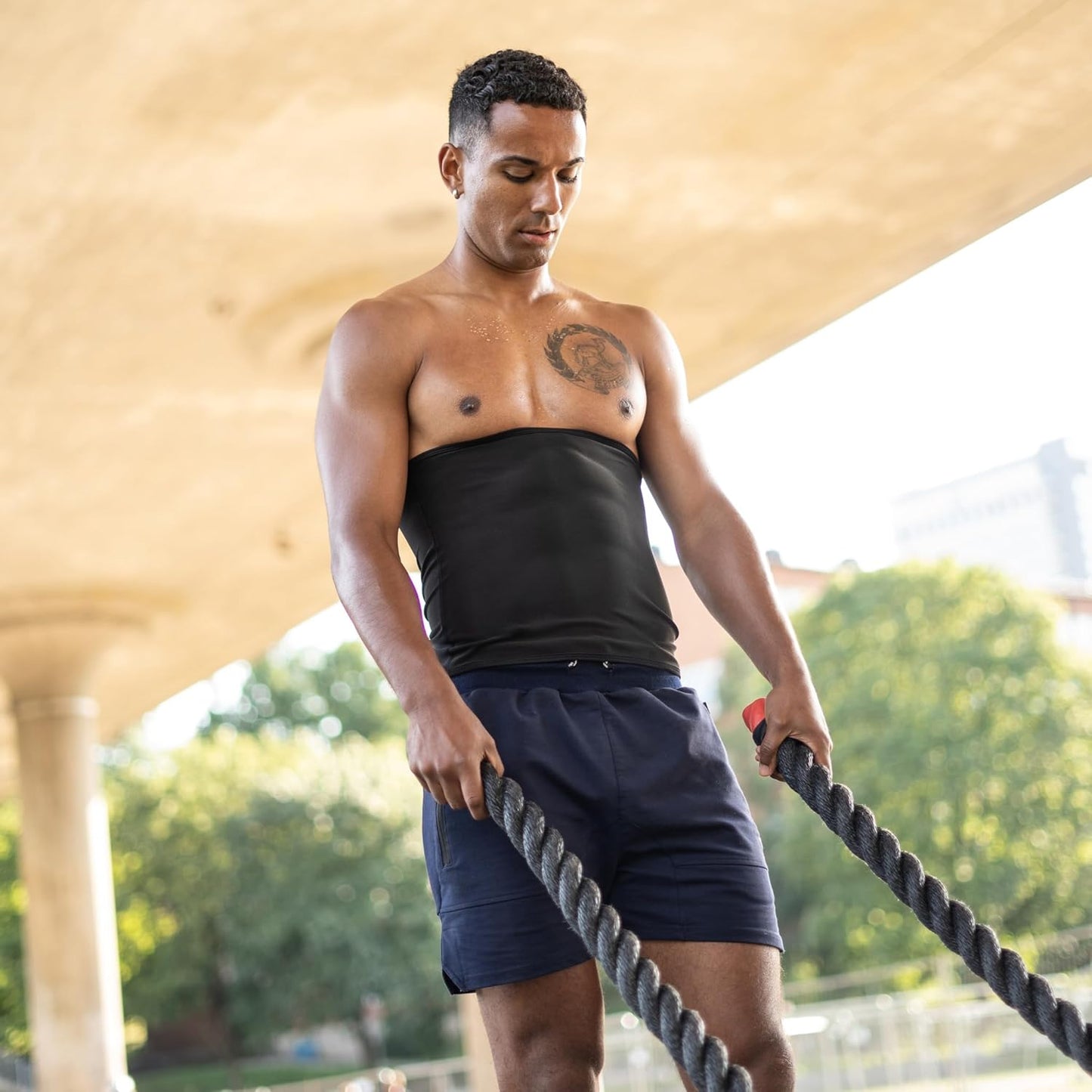 Waist Trainer Trimmer Sweat Belt Band for Men Lower Belly Fat Sauna Slimming Belt Suit Workout