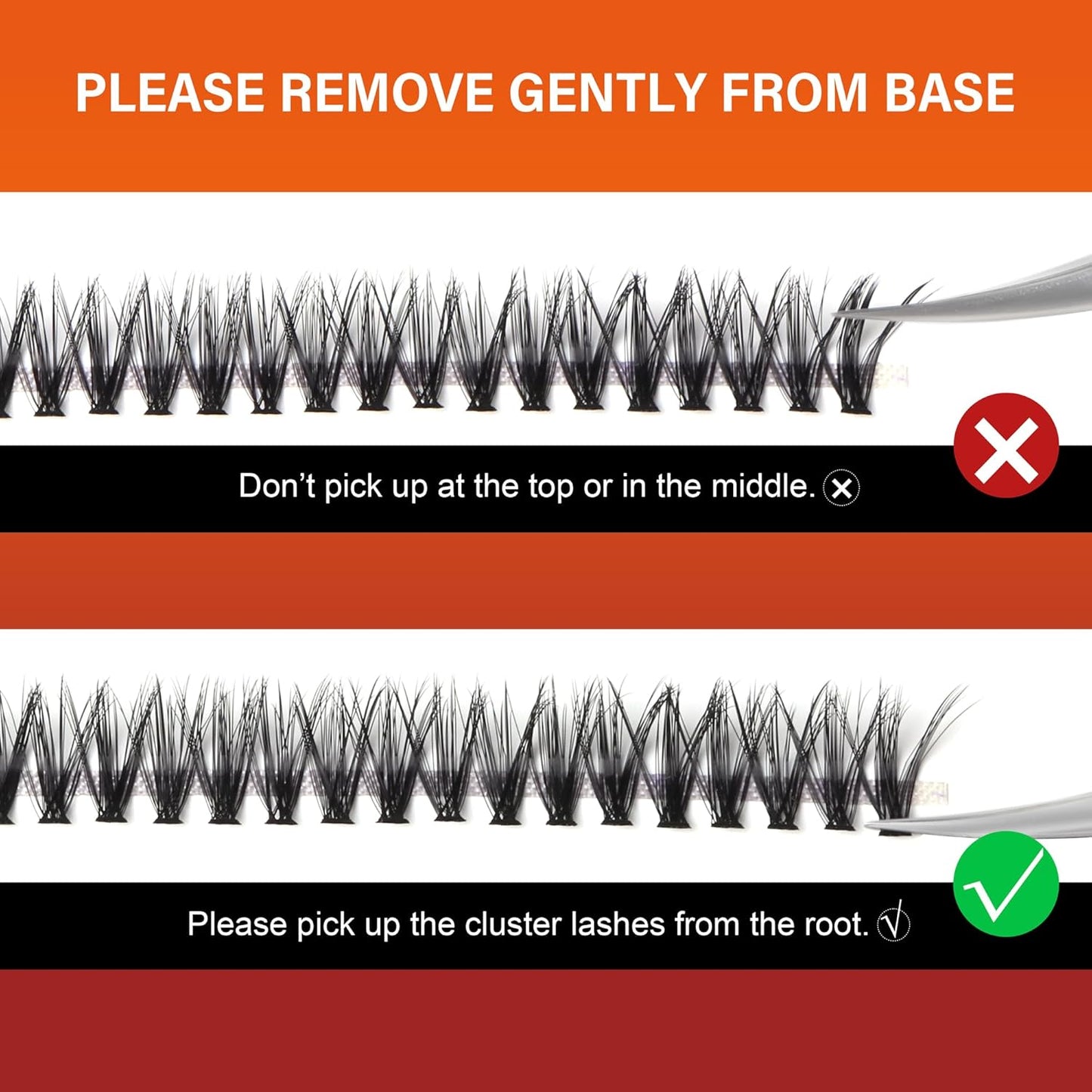 Lash Cluster 240pcs Individual Lashes,8-16mm Diy Lash Extension,C Curl Lash Clusters Wispy,3D Natural Lash Clusters Look Like Eyelash Extension DIY at Home (Orange 40P-C-8-16mix)