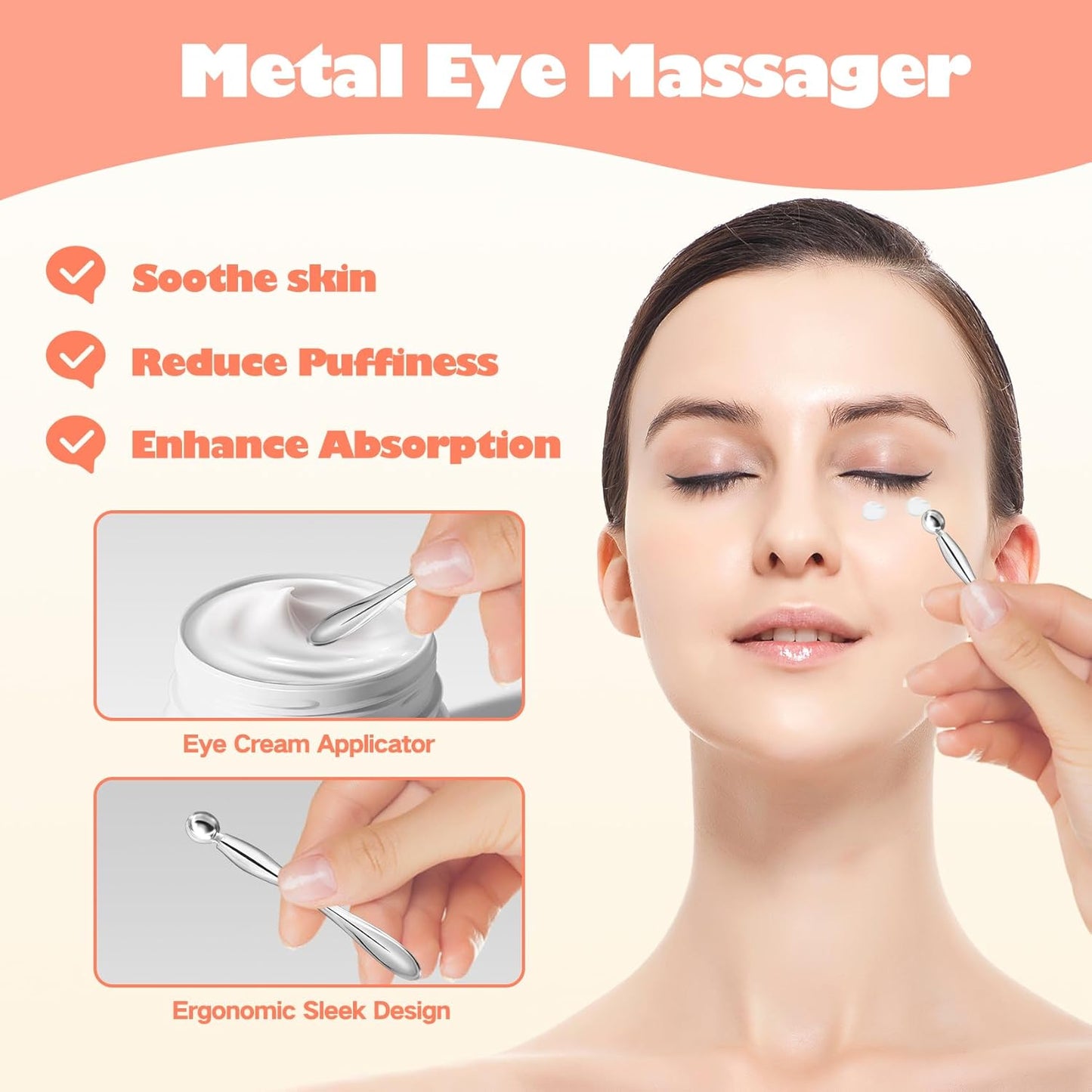 Reusable Eye Patches, Silicone Under Eye Patches, Eye Wrinkle Patches, Under Eye Mask for Reduce Eye Wrinkle and Fine Lines Skin Care- Eye Cream Applicator and Tin Case-4 Pairs