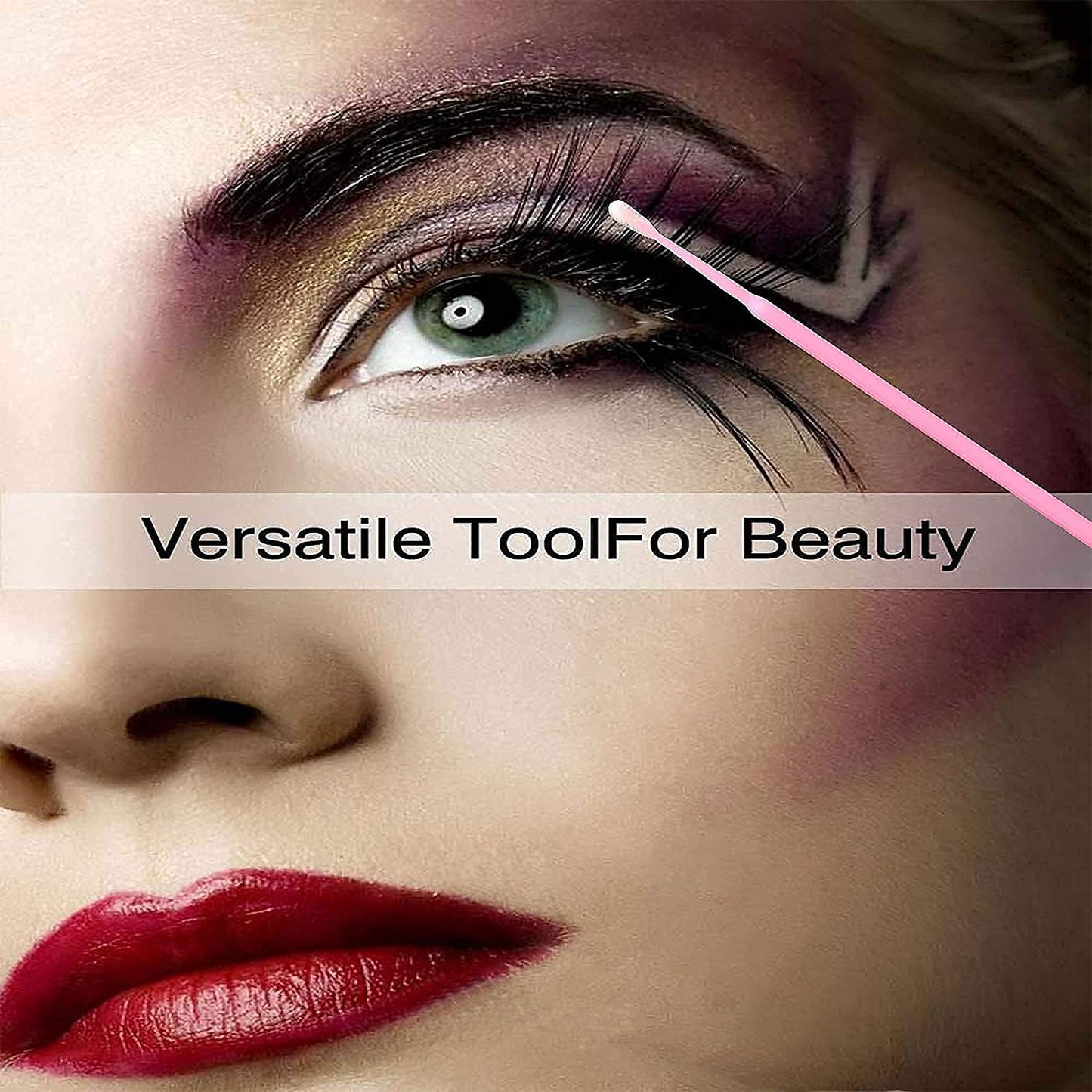 1200PCS Microswabs for Eyelash Extensions,Micro Applicators Brush for Cleaning and Applying Make-up Pink (Head Diameter: 2.0mm)