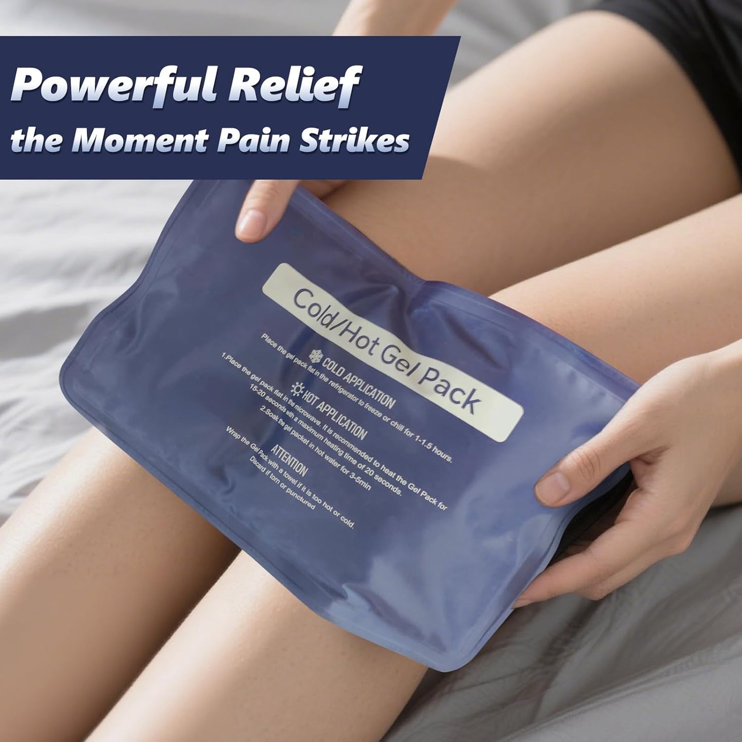 Reusable Gel Soft Ice Packs for Injuries, Flexible Hot and Cold Packs for Knees, Back, Face, Joint & Muscle Pain Relief (Medium 7.87"x 11.81")