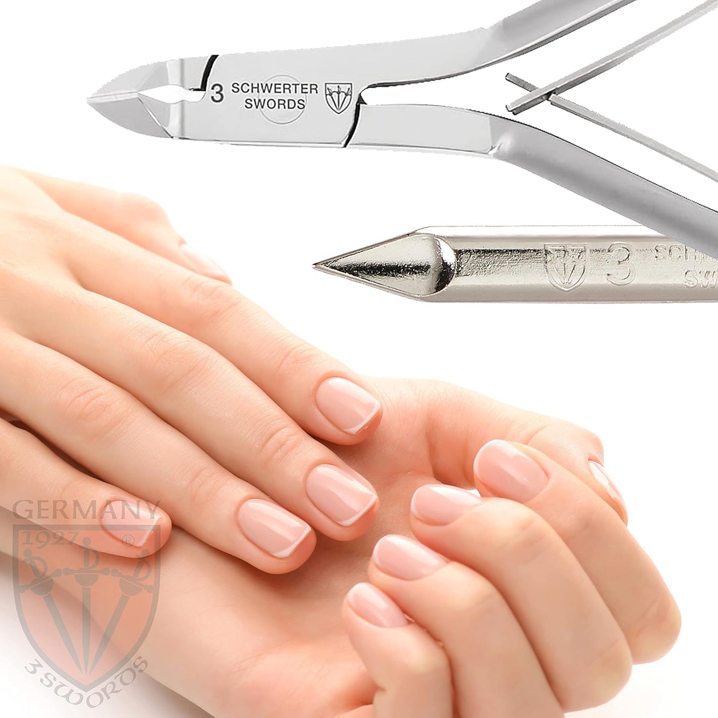 3 Swords Germany β brand quality stainless CUTICLE SKIN NIPPERS - REMOVER - CUTTER manicure pedicure grooming for professional fingernail & toenail care by 3 Swords