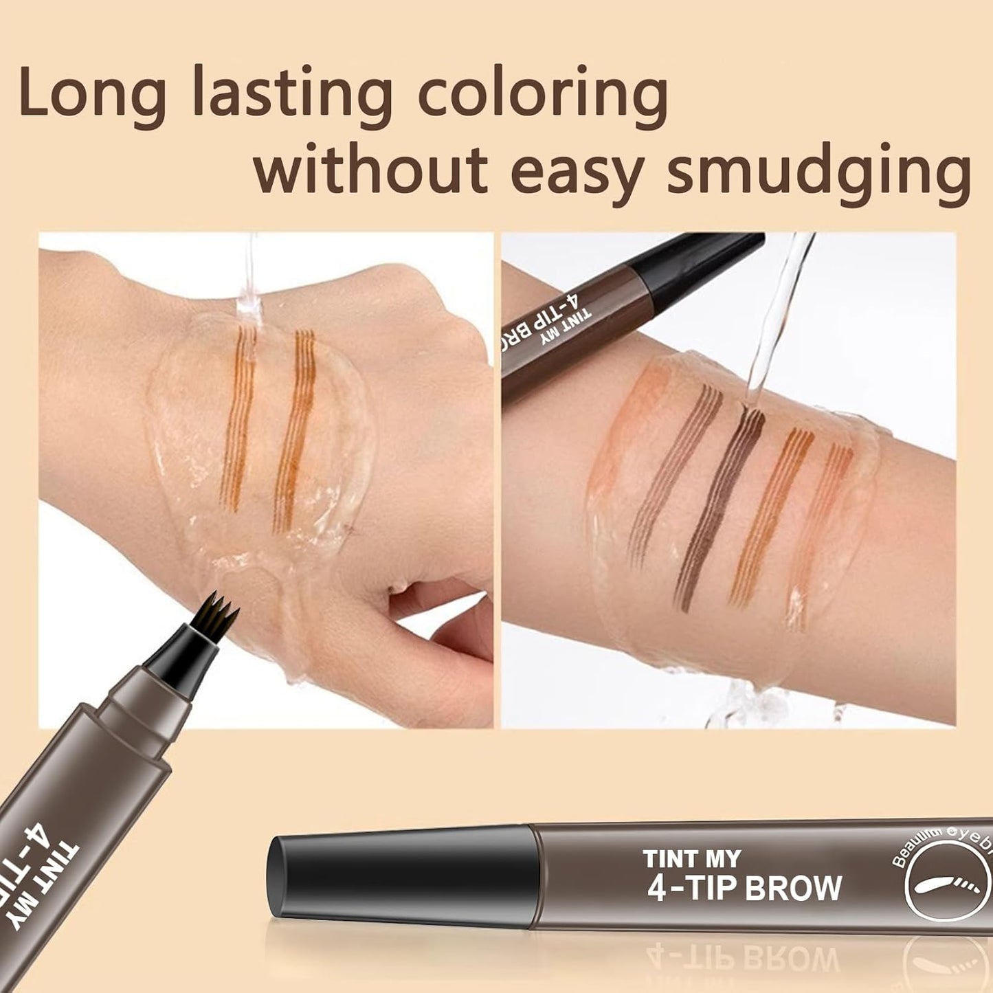 2025 Upgraded Magic Eyebrow Pencil for Women, Long-Lasting Ultra-Fine Tip Waterproof Eye Brow Pencils with 4 Fork, Smudge-Proof Natural Brow Makeup for Women - Light Brown