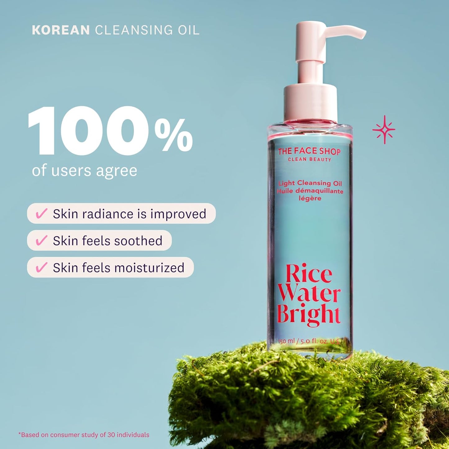 The Face Shop Rice Water Bright Double Cleansing Duo Set with Ceramide, Korean Skin Care, Gentle Face Wash & Pore Control Cleansing Oil, Hydrating, Moisturizing, Vegan Facial Cleanser, Makeup Remover