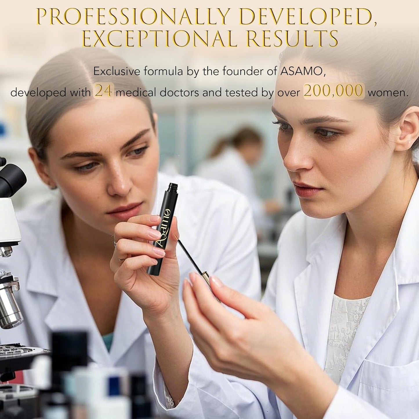 Eyelash Growth Serum – 15 Plant Extracts for Longer, Denser & Robust Lashes,Boosts Natural Lash Development,eyelash serum,Enhance Natural Beauty, Hypoallergenic Oil Free,lash growth serum(Black-Gold)