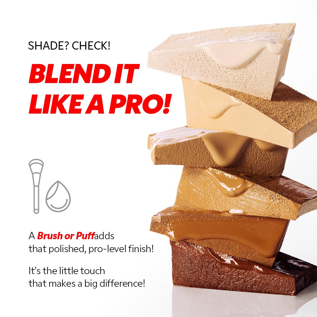 TIRTIR Mask Fit Red FoundationㅣLong Lasting Flawless Coverage, Energy Essence, Lightweight, Hydrating, Pore-Blurring, Breathable Satin Finish, Makeup, Radiant Skin, #10C Shell, 1.01 Fl Oz