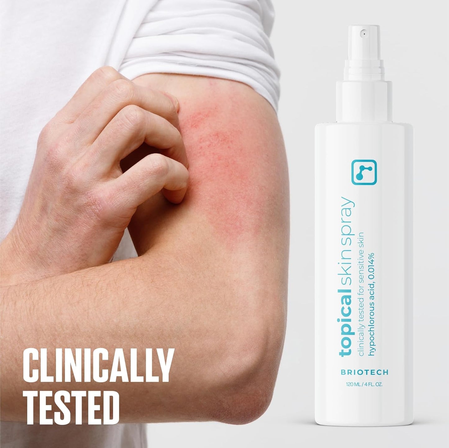 BRIOTECH Topical Skin Spray, Hypochlorous Acid Spray for Sensitive Skin, HOCl Facial Mist, Full Body Support Against Irritation, Calm Redness, Soothe Foot & Scalp, 2 oz Travel Size (2 Pack)