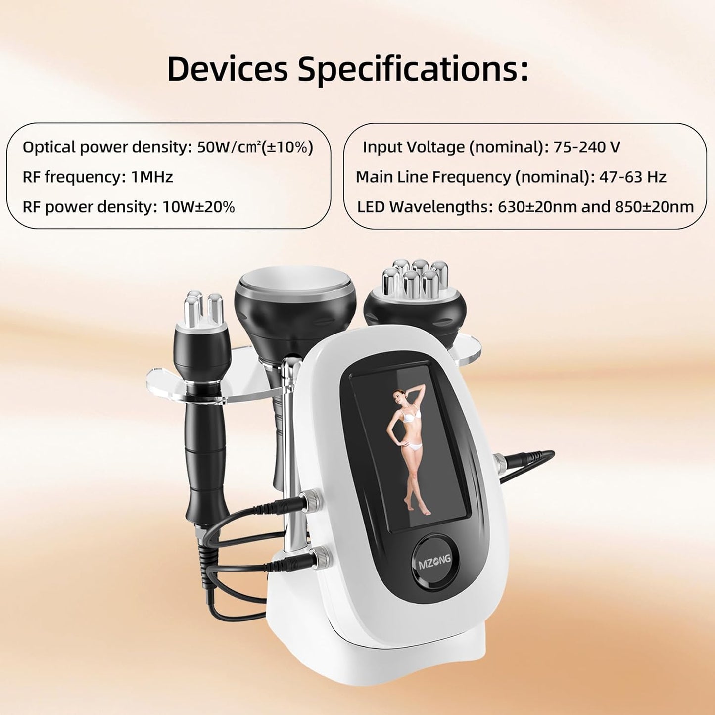 MZONG Non - Wireless RF Skin Rejuvenator - LED Light Combo for Face & Body Wrinkle Reduction
