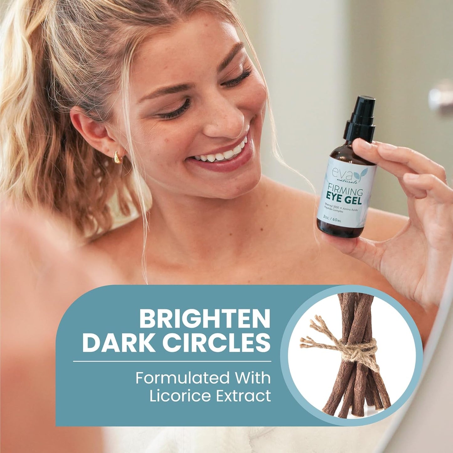 Anti-Aging Eye Gel - Luxurious Hydrating Under Eye Cream For Dark Circles and Puffiness, Bags, Crows Feet, Wrinkles - With Hyaluronic Acid & Skin-Firming Peptides Eye Serum (2 oz.)