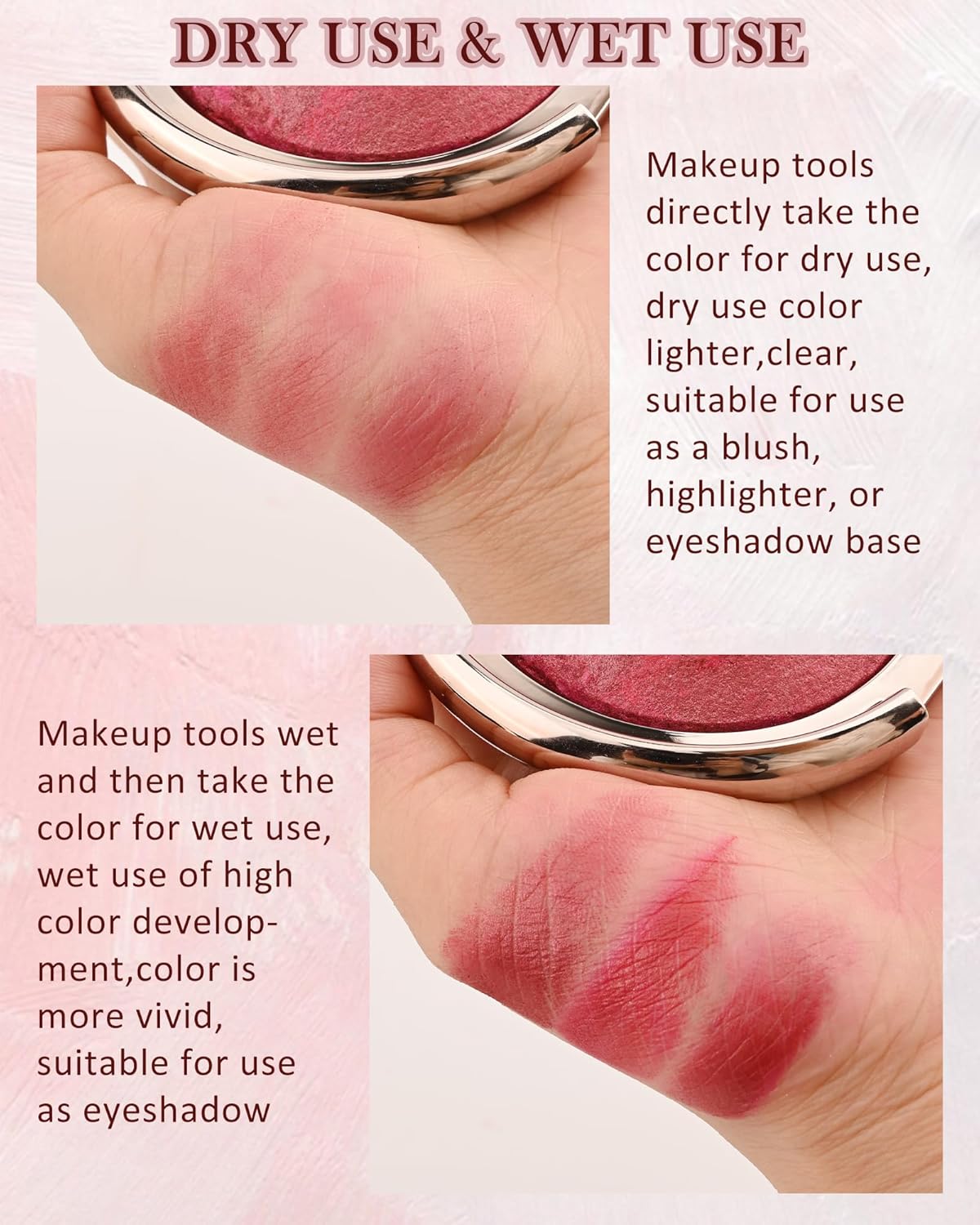 Baked Blush,Glow Marbleized Blush Powder Palette,Lightweight Shimmery Cruelty-Free Blusher for Cheeks,Eyeshadow & Highlight,Makeup Gift for Women rubores de maquillaje(0.49Ounce)-09 Mangosteen