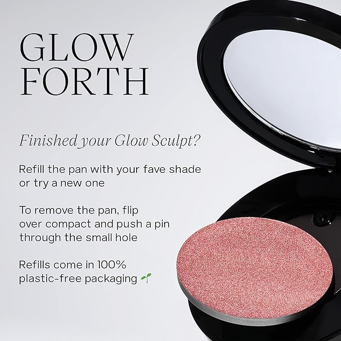 Saie Glow Sculpt Multi-Use Highlighter + Cream Blush - Lightweight with Hyaluronic Acid + Micropearl for Radiant, Glowing Skin - Bronzeglow (.02 oz)